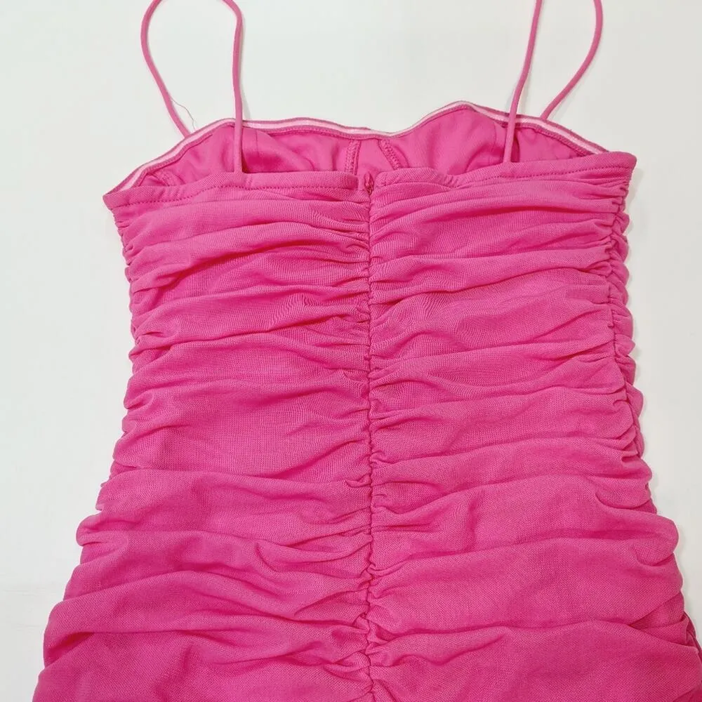 Superdown Emmie Mesh Mini Dress in Hot Pink Small - Image 10