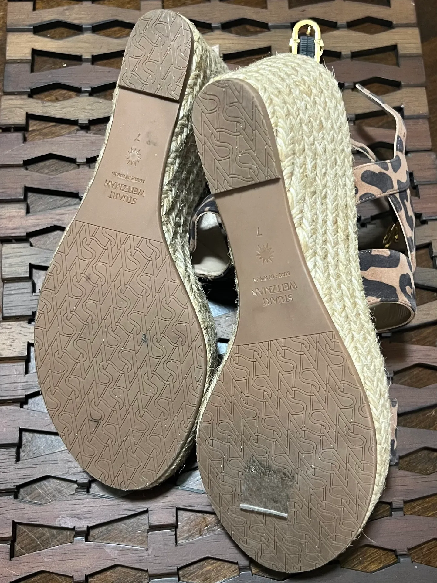 Leopard Print Ellete Wedge Sandals - Image 4