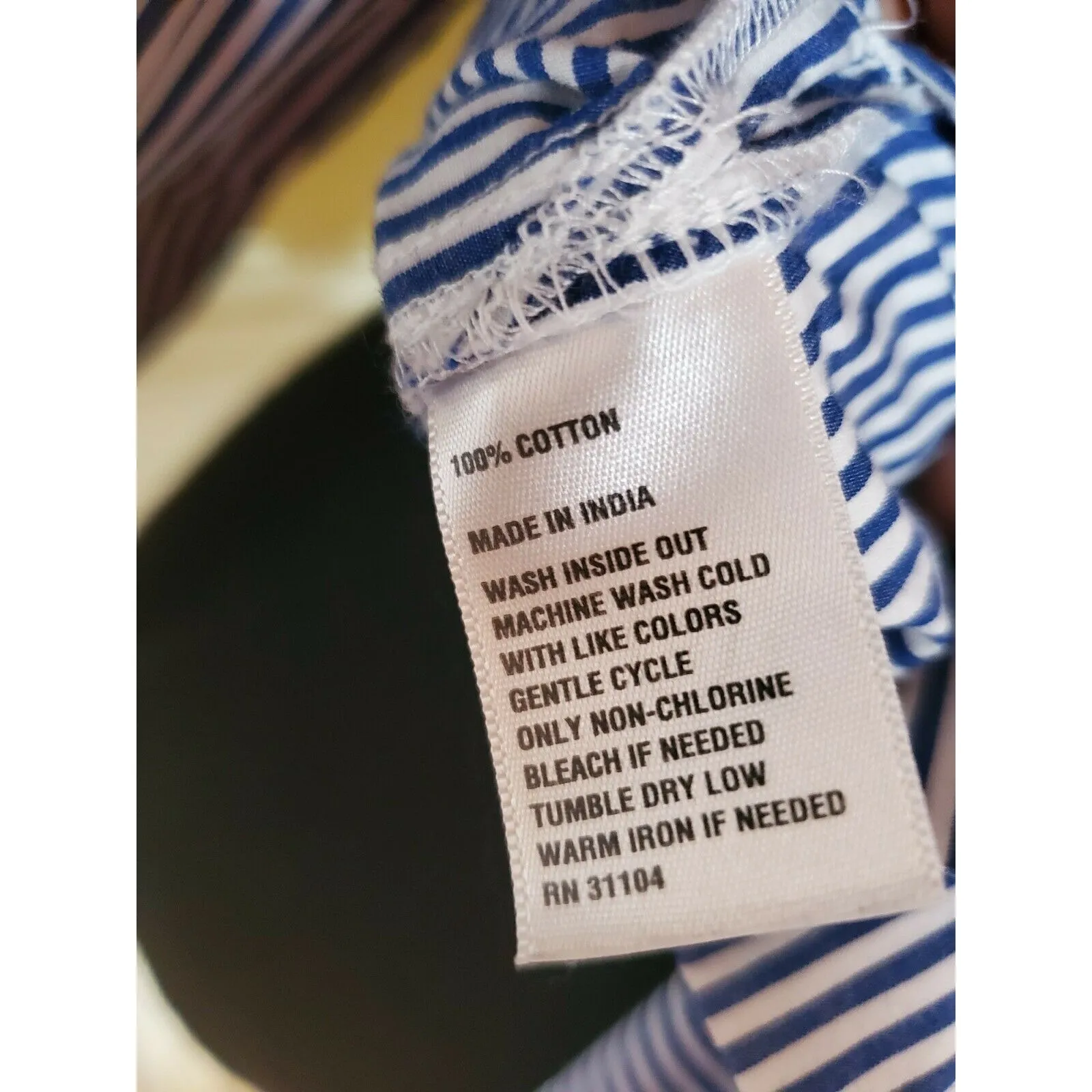 Crown & Ivy Shirt Womens Size Small 3/4 Sleeve Blue and white - Image 8