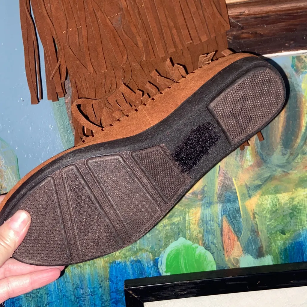 BROWN FRINGE BOHO BOOTS Rampage “Candid” Juniors NWOT - Image 6