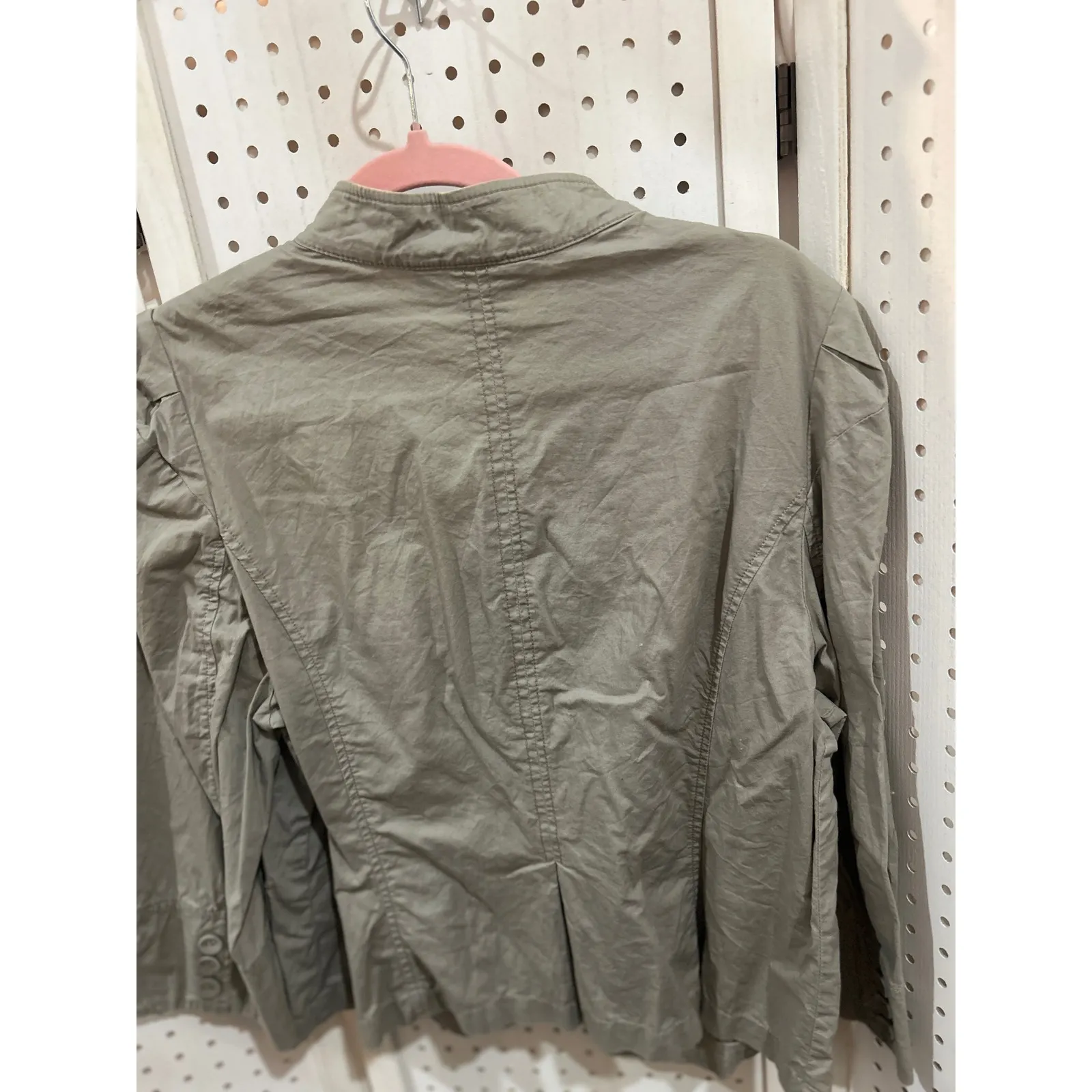 INC International Concepts Womens Jacket Taupe Double Breasted Mandarin XL Tan - Image 8