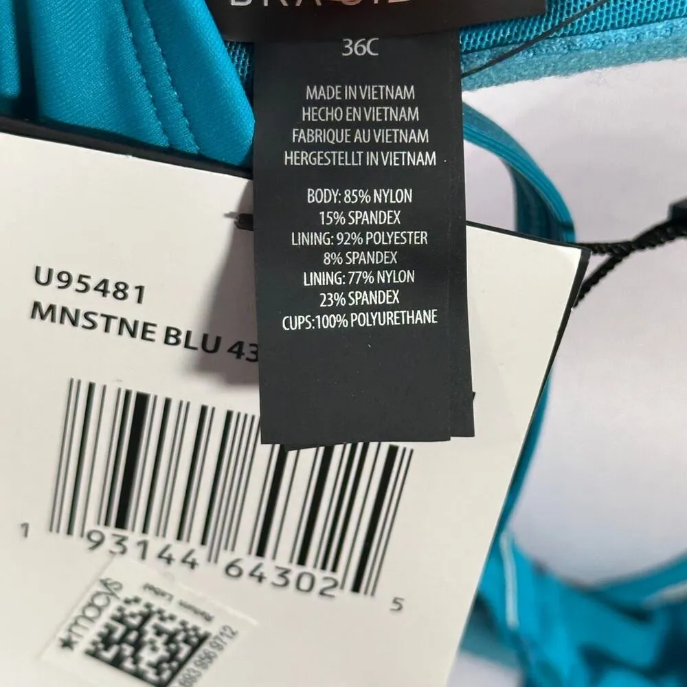 Coco Reef Charisma Tankini Swim Top Underwire Ruched Size 36C Moonstone Blue New - Image 8