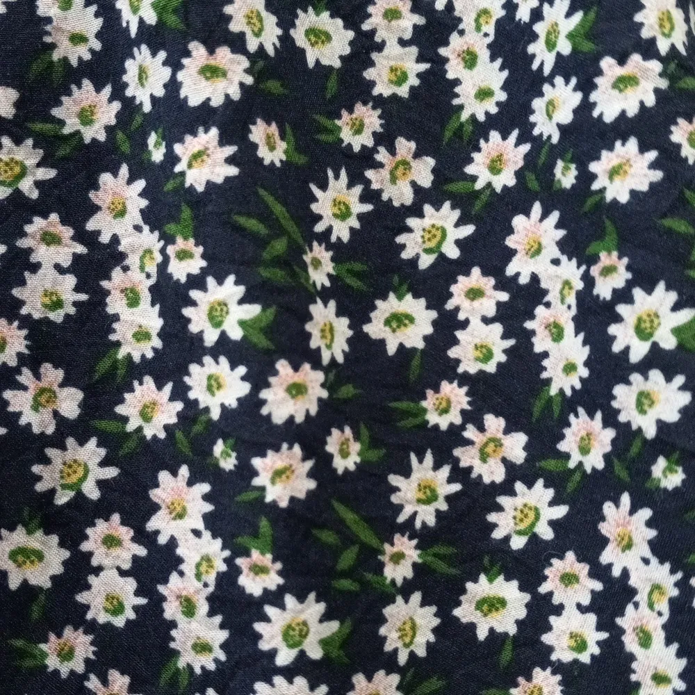 Elan Navy Blue Ditzy Daisy Floral Print A-line Tie Waist Midi Skirt - Image 11