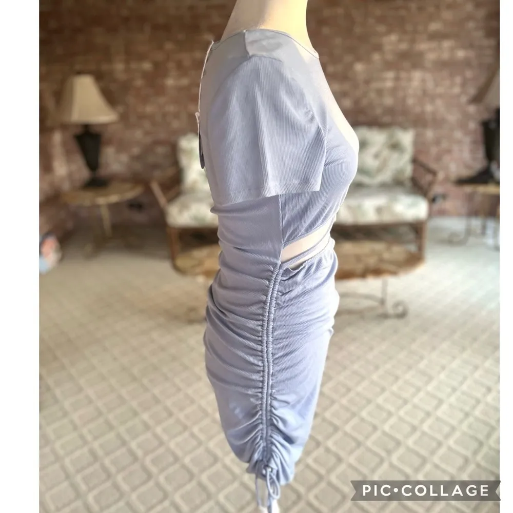 NEW Princess Polly Dress Ruched Cutout Periwinkle Blue Mini Bodycon M Y2K Trendy - Image 12