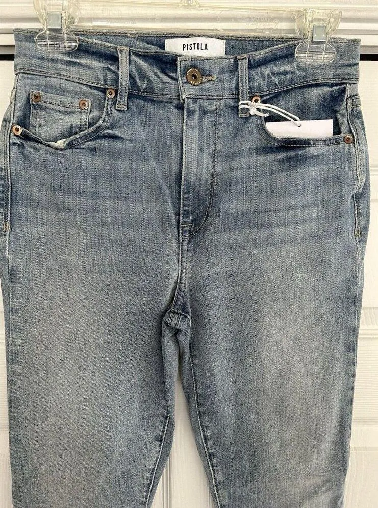 Pistola Anthropologie Aline High-Rise Skinny Crop Jeans Wave Blue Size 27 - Image 6