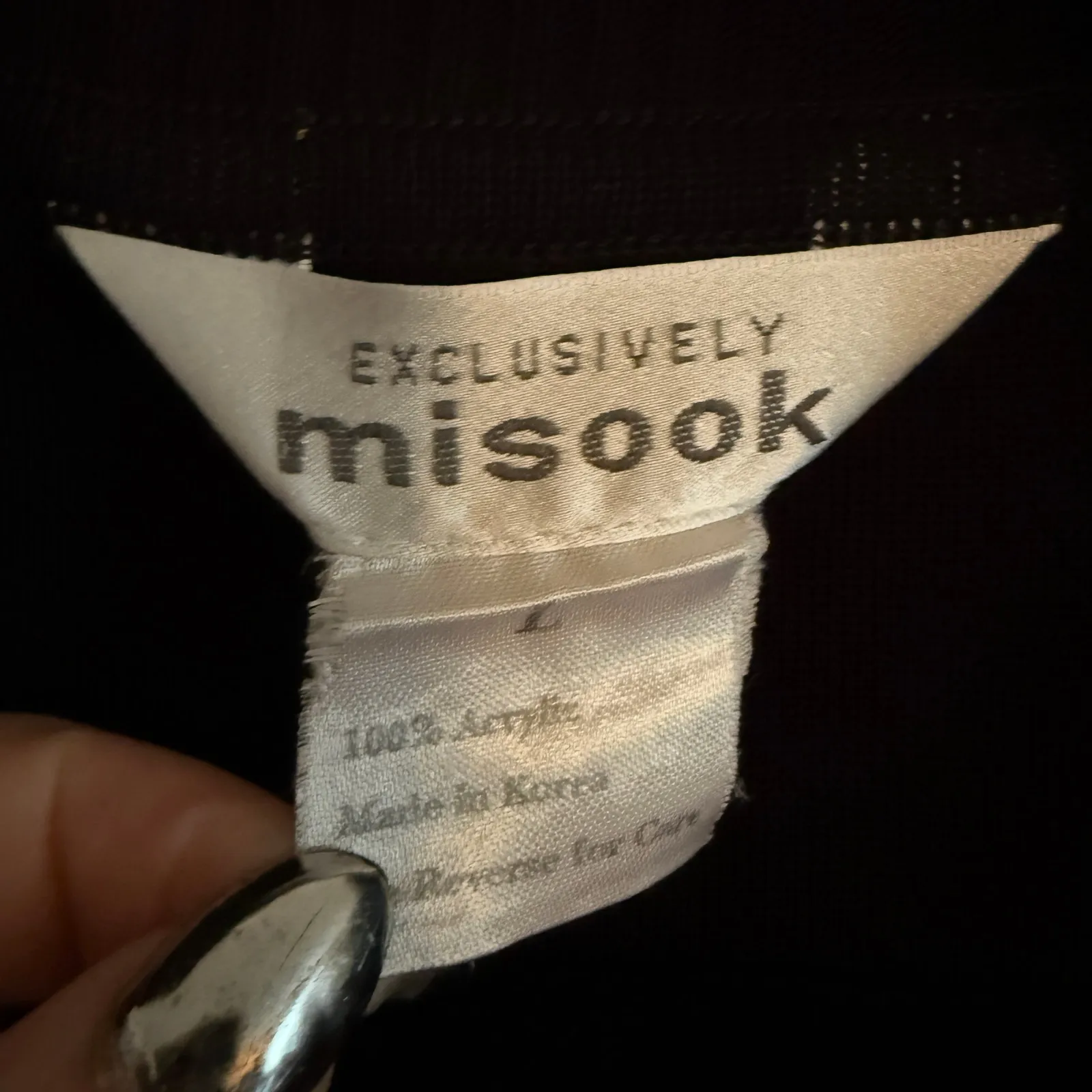 Exclusively MISOOK | Black Shawl Collar Faux Wrap Long Sleeve Sweater | Large - Image 3