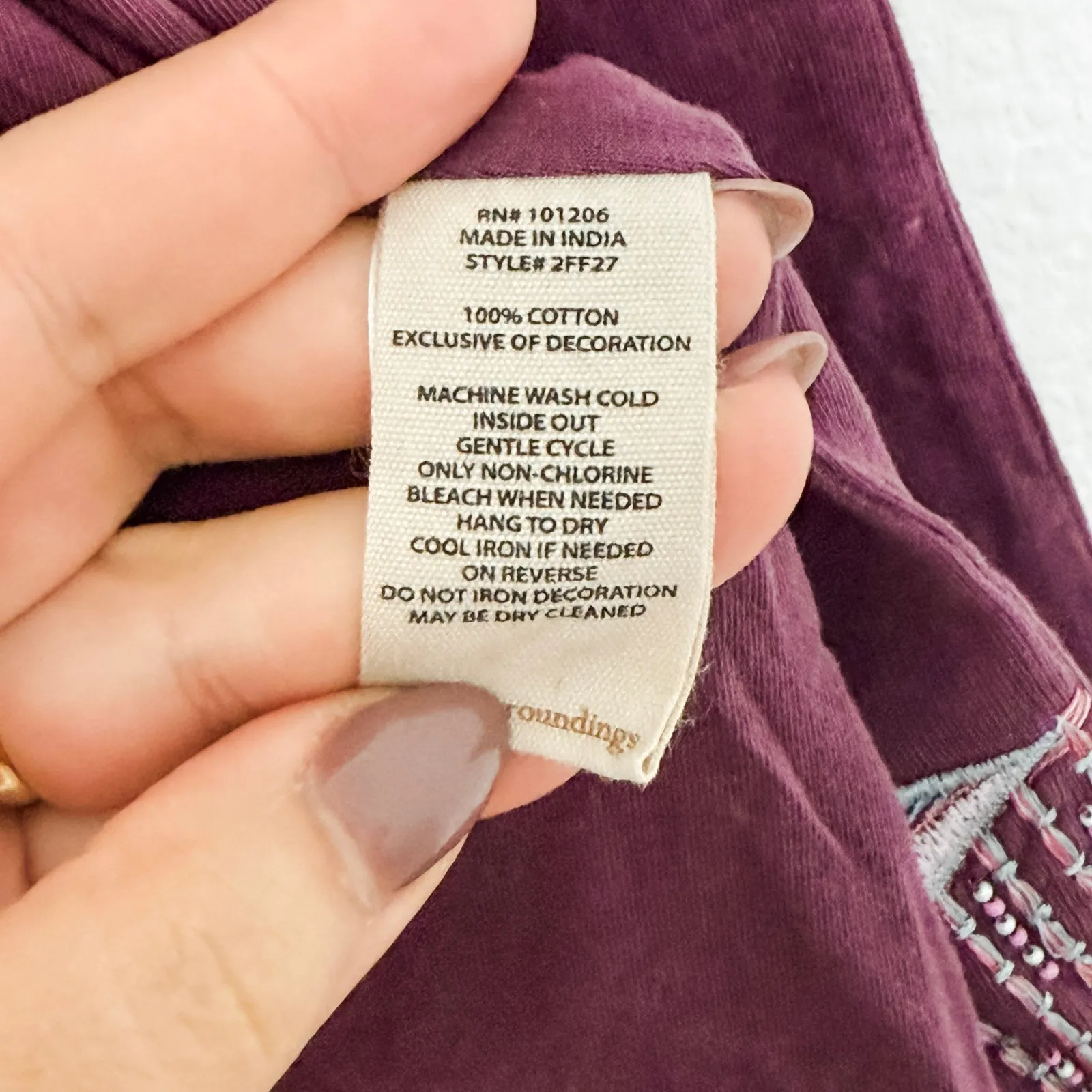 Soft Surroundings Womens Cardigan Size M Purple Embroidered Boho Artsy Cottage‎ - Image 7