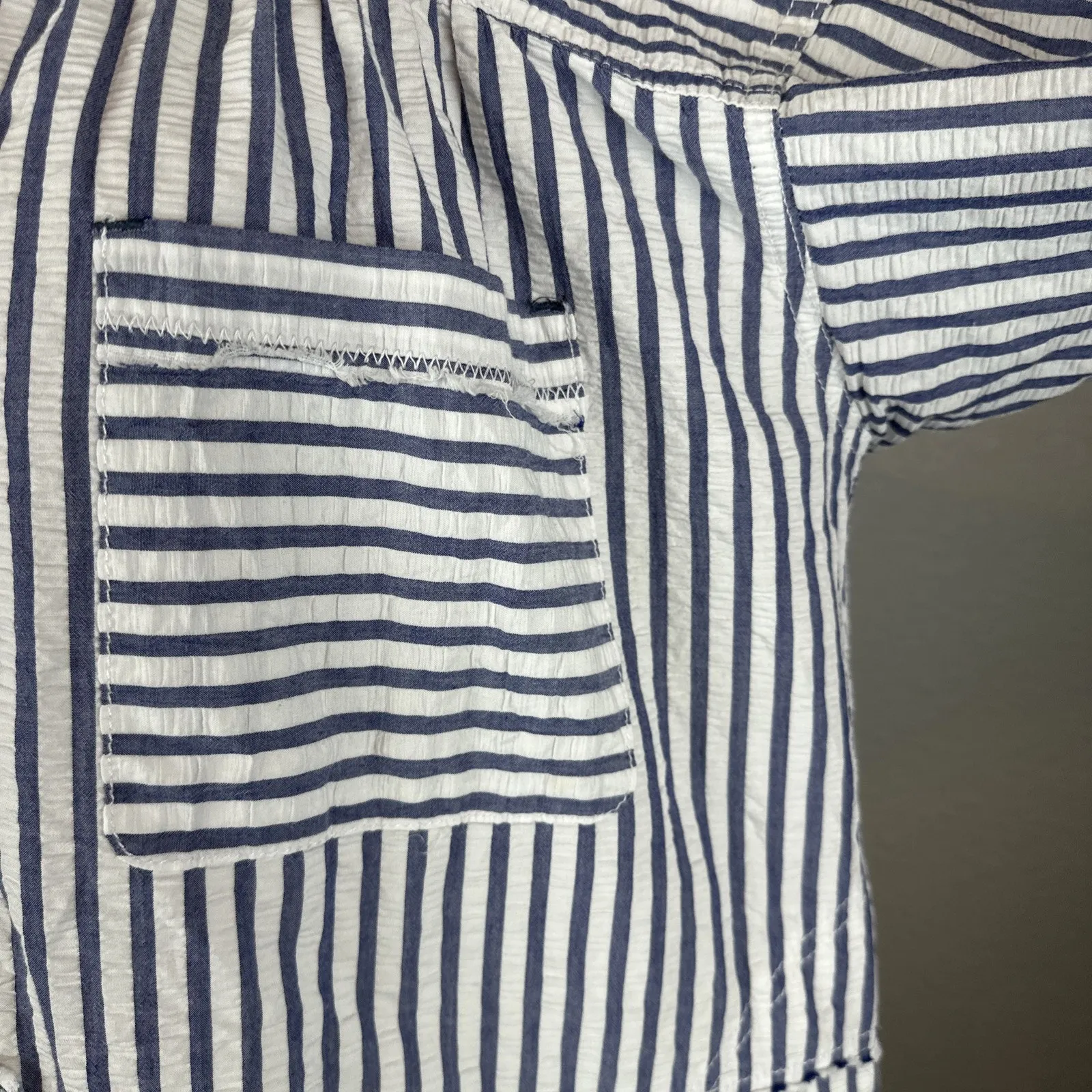 We the Free People One Of the Boys Striped Tunic Top Shirt Size M Button Cotton - Image 4