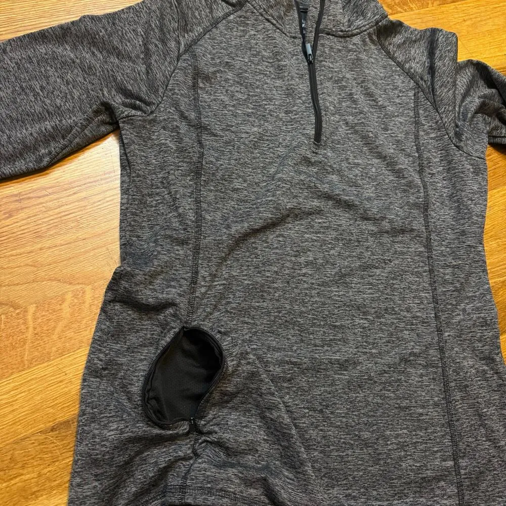 All in Motion Women Large Heathered Gray Long Sleeve Zip Mock Neck Workout Shirt - Image 5