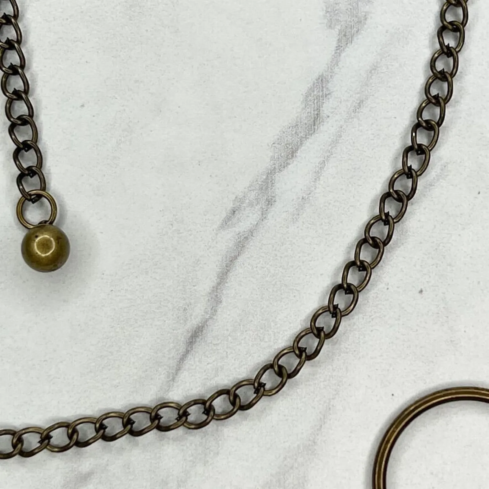 Bronze Tone Metal Plastic Hoop Chain Link Belt Circle Ring Y2K One Size (OS) ✨ Gold - Image 9