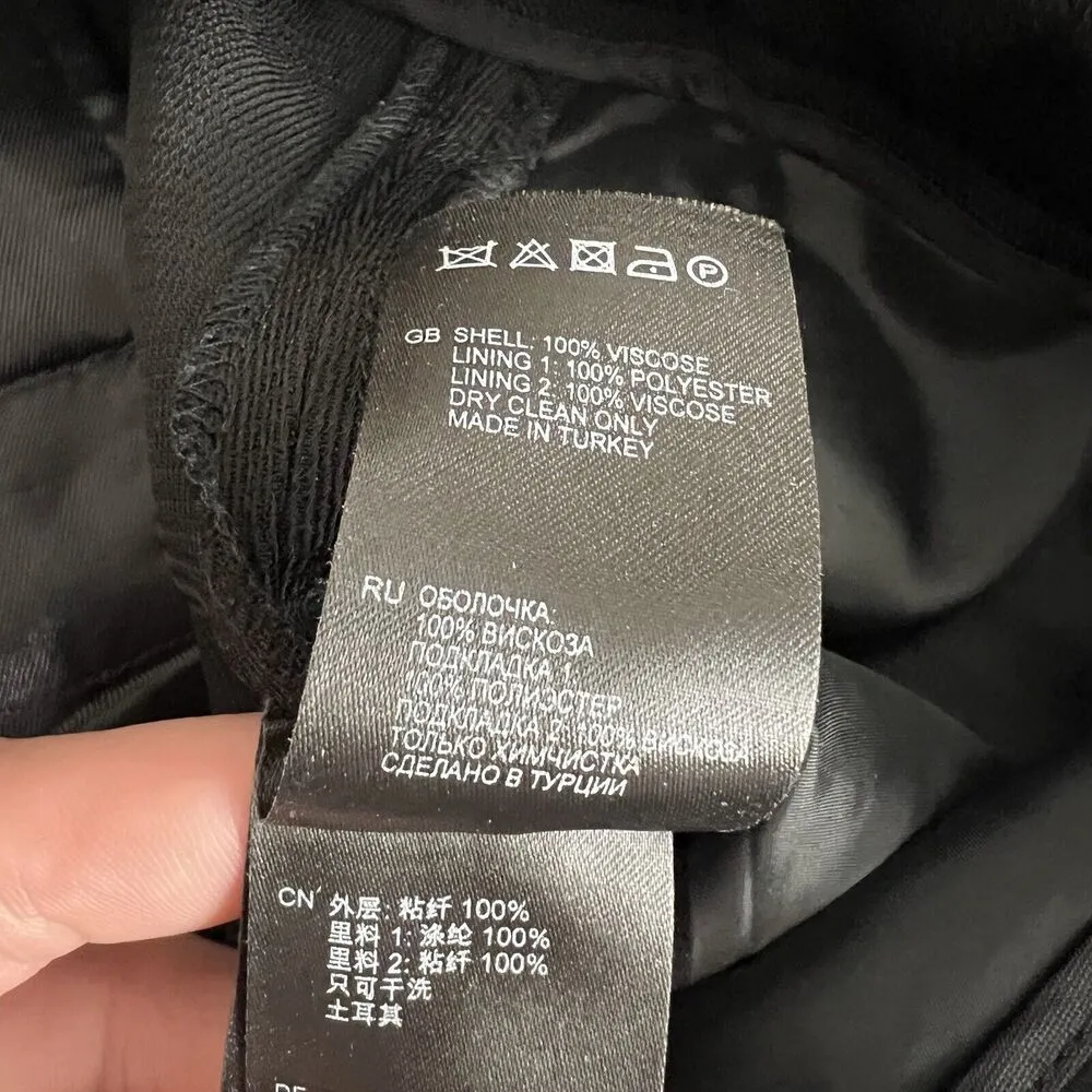 REISS Isla Slim Fit Tailored Trousers‎ Dress Pants Mid Rise Black Women's Size 8 - Image 10