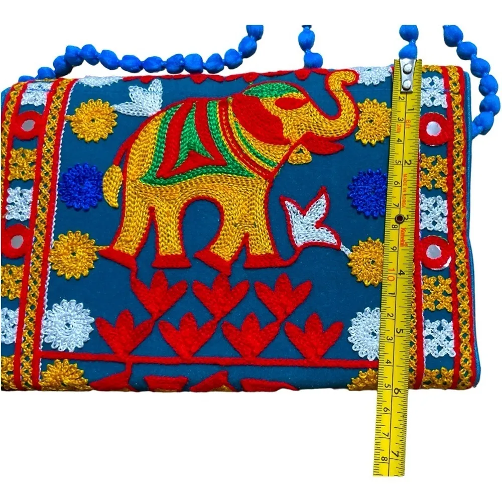 Handmade Ethnic Embroidered Banjara foldover Clutch/ Purse - Image 7