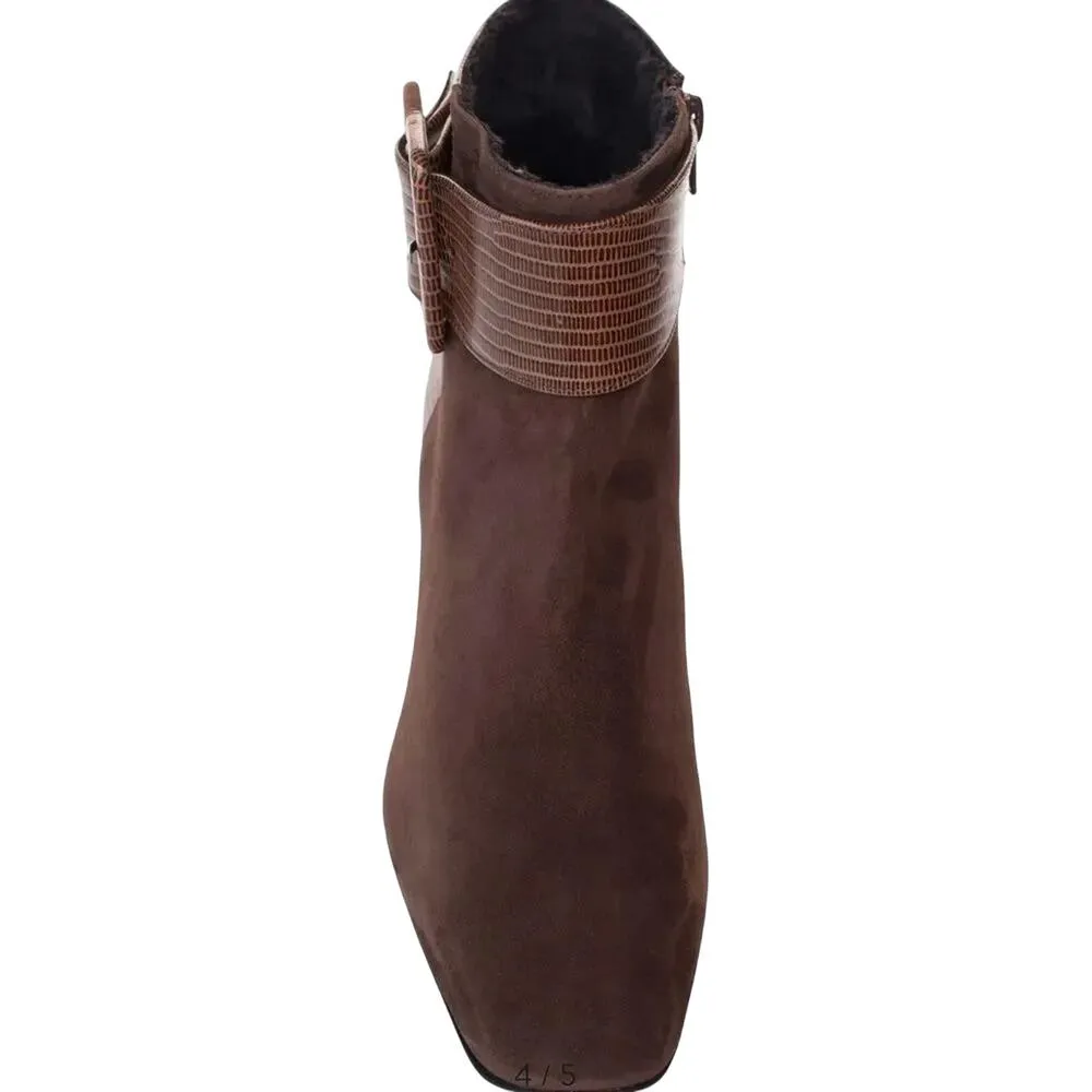 Ron White Lana Weatherproof Buckle Bootie Euro 39 / US Women 8.5 New w/ Tag $645 Brown - Image 4