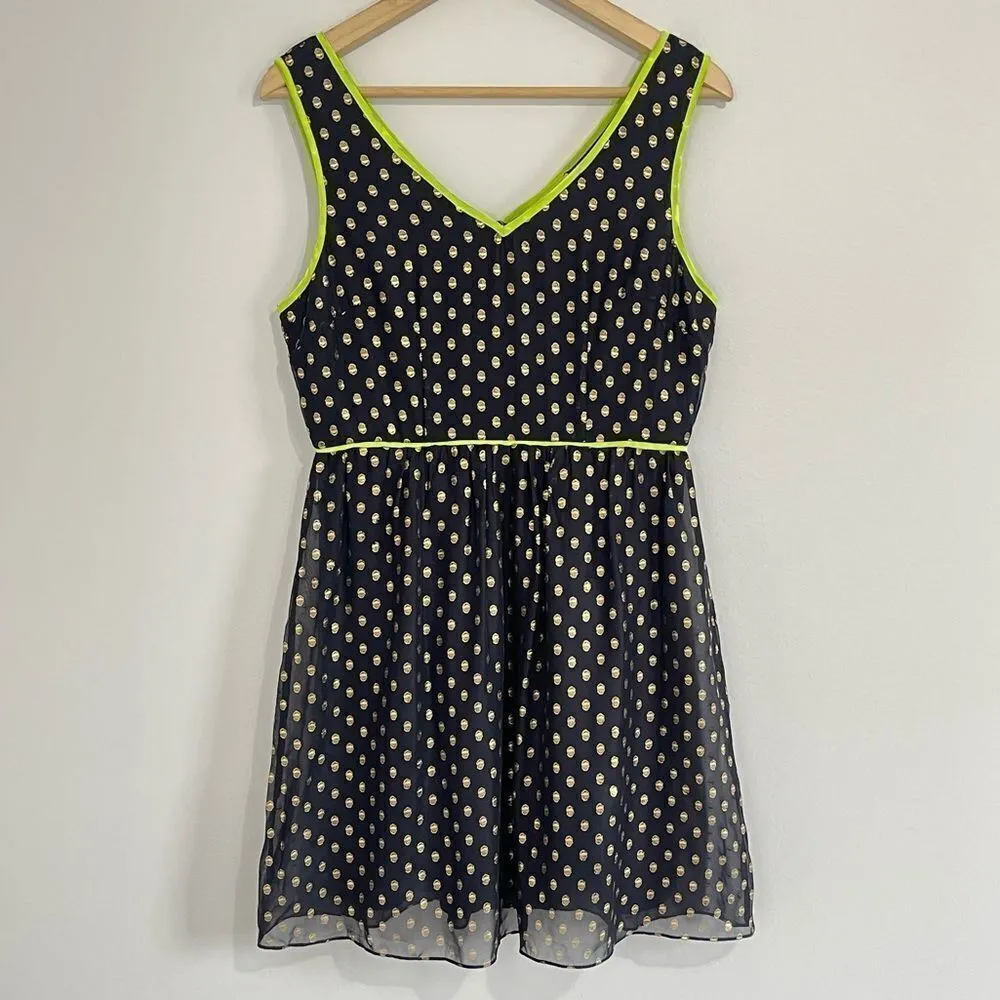 Romeo & Juliet Couture Chiffon Metallic Dot Sleeveless Party Dress - Medium - Image 2