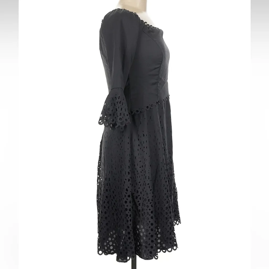 Banana Republic Limited Edition Mink Grey Off Shoulder Eyelet Dress Size 8 Med - Image 5