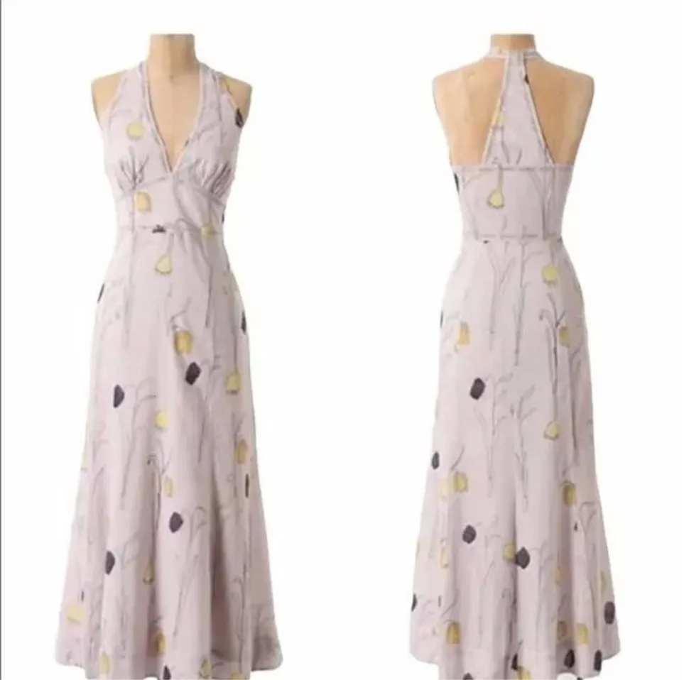 Anthropologie HD in Paris Spring Bulbs Racerback Maxi Dress Sz 4, EUC - Image 6