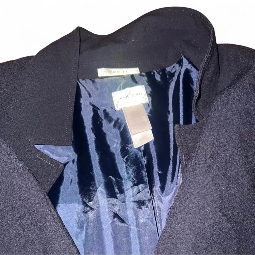 Emma James  Black Blazer with Button Details - Image 5