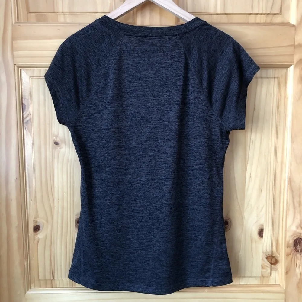 Ideology charcoal spacedye v-neck activewear fitted workout tee size medium - Image 7