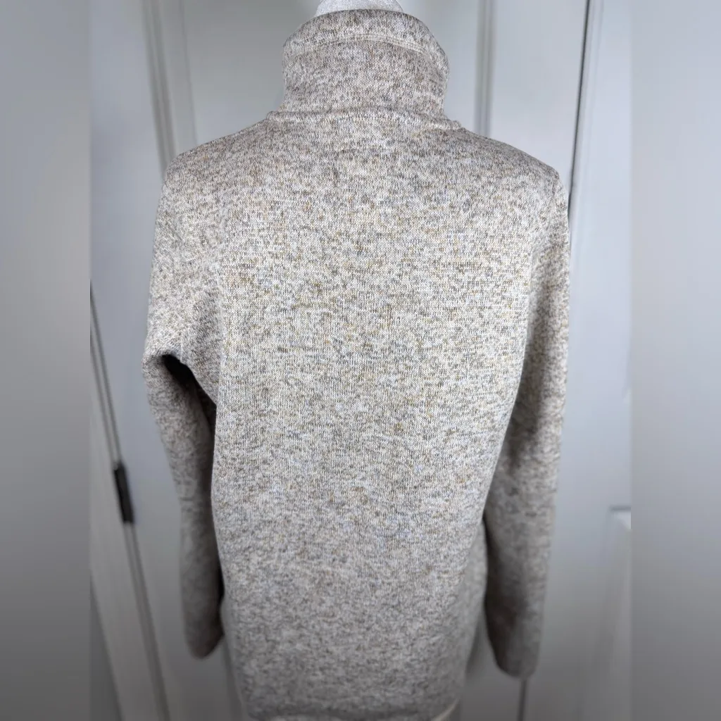 Thread & Supply Fleece Quarter Zip Pullover S Beige Neutral Cozy Chic Capsule - Image 4