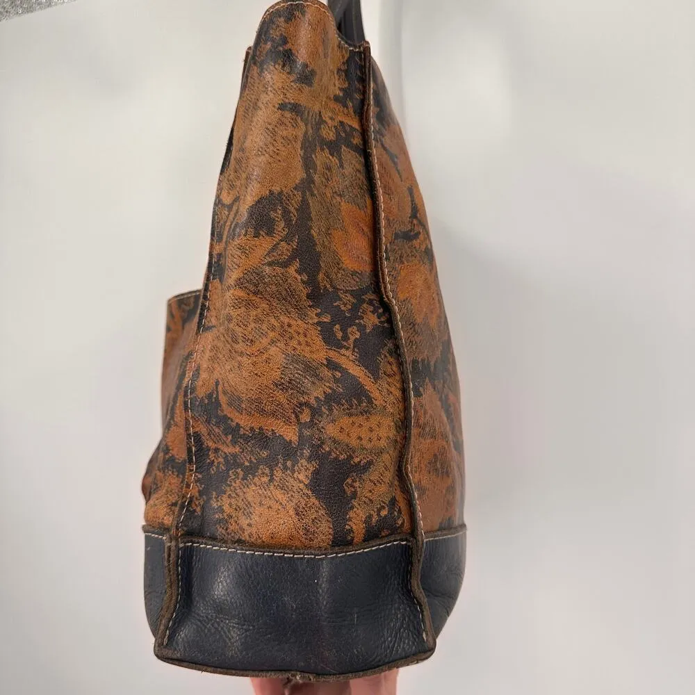 Patricia Nash Toscano Paisley Floral Leaf Print Leather Tote Purse - Image 9