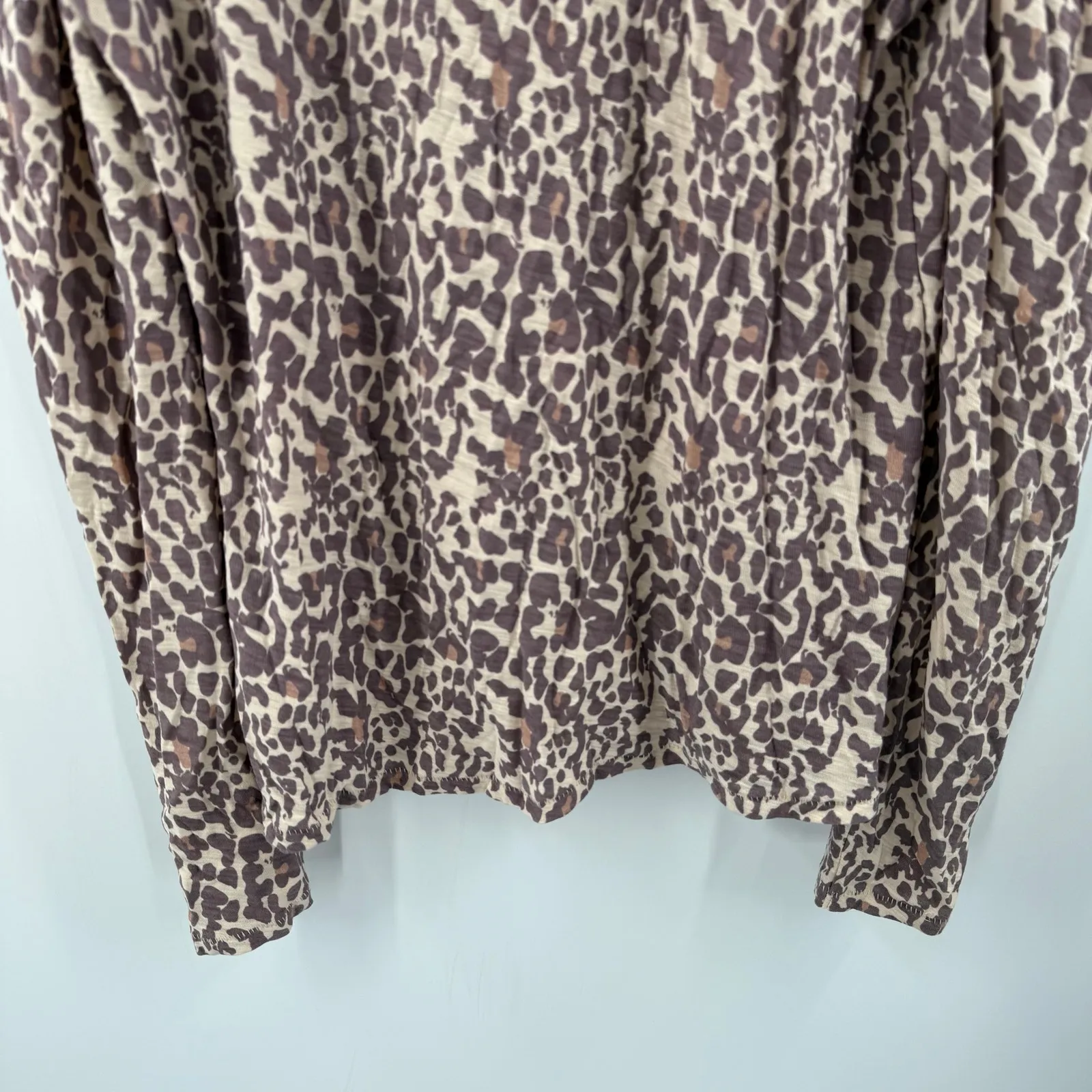 Nation LTD Evette Tee SZ Extra Small Tie Antique Leopard Pima Cotton Shirt Peru - Image 11