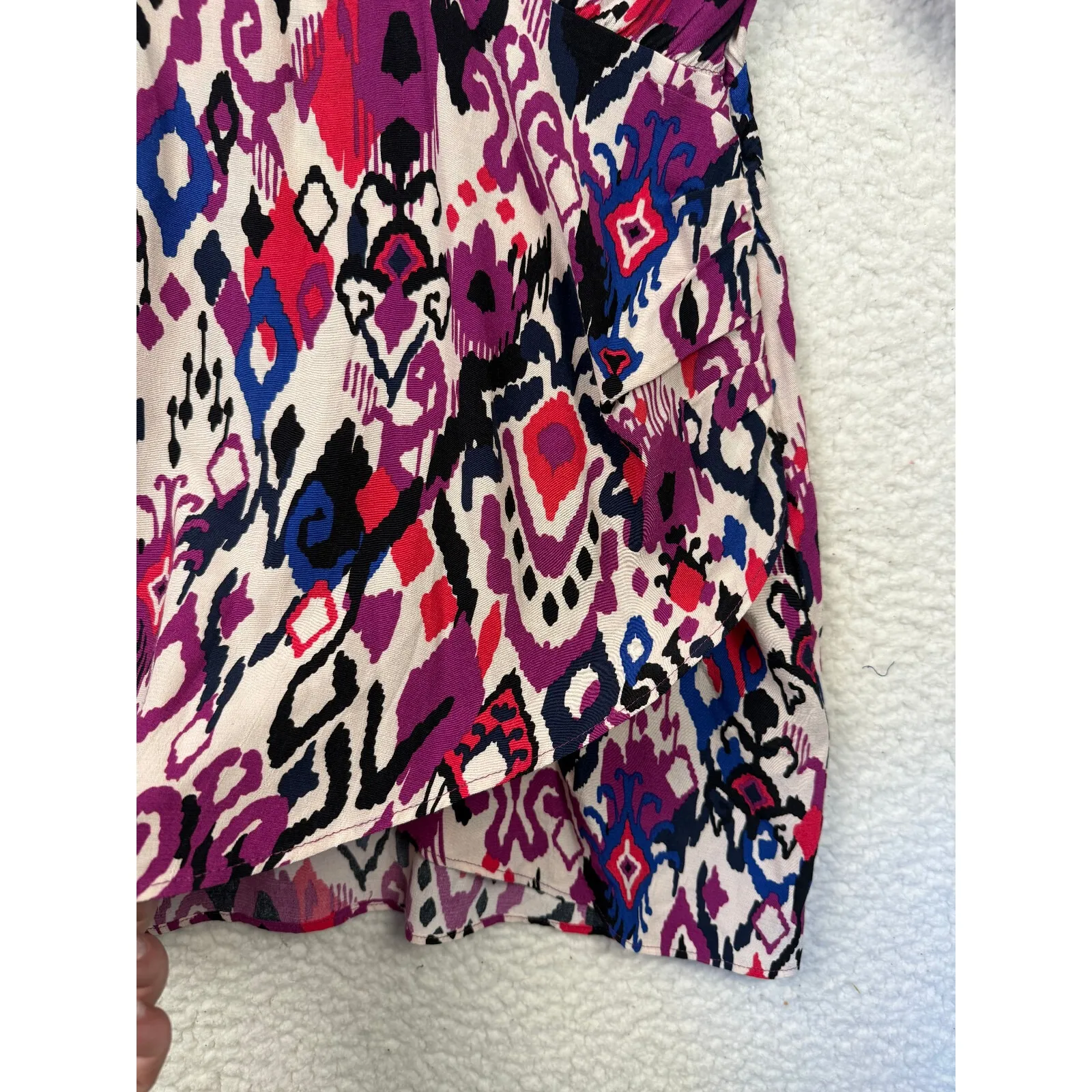 ZARA PRINTED SHIRT DRESS Faux Wrap Long Sleeve Size XLarge NWT - Image 7