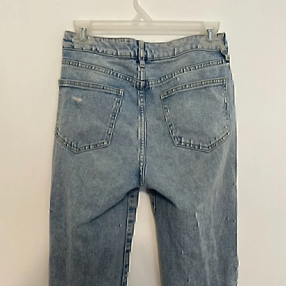 PACSUN Mom Jeans Light Wash Distressed Ripped High Waisted Cropped Crop Ankle 24 - Image 11