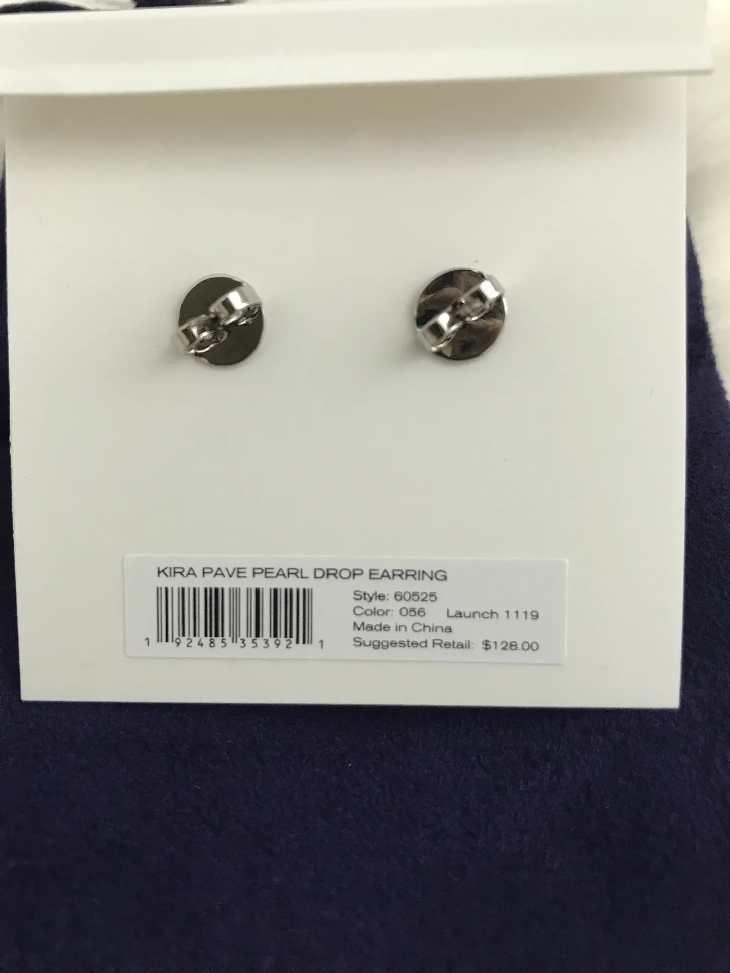 Tory Burch Kira Pave Pearl Drop Earring - Image 2