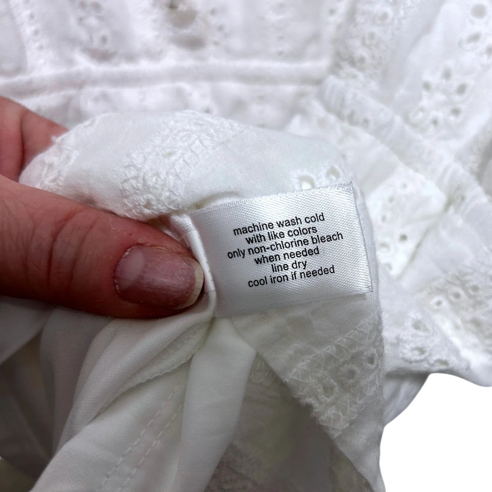 Lane Bryant White Eyelet Boho Top 28 Sleeveless Cinched Waist Square Neck Blouse - Image 8