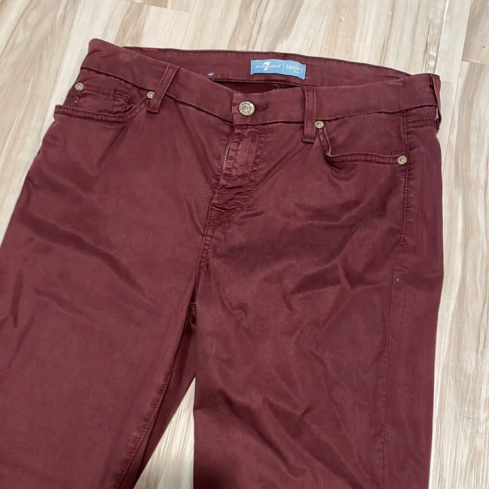 7 for all mankind jeans high rise burgundy ruby rust size 28 - Image 5