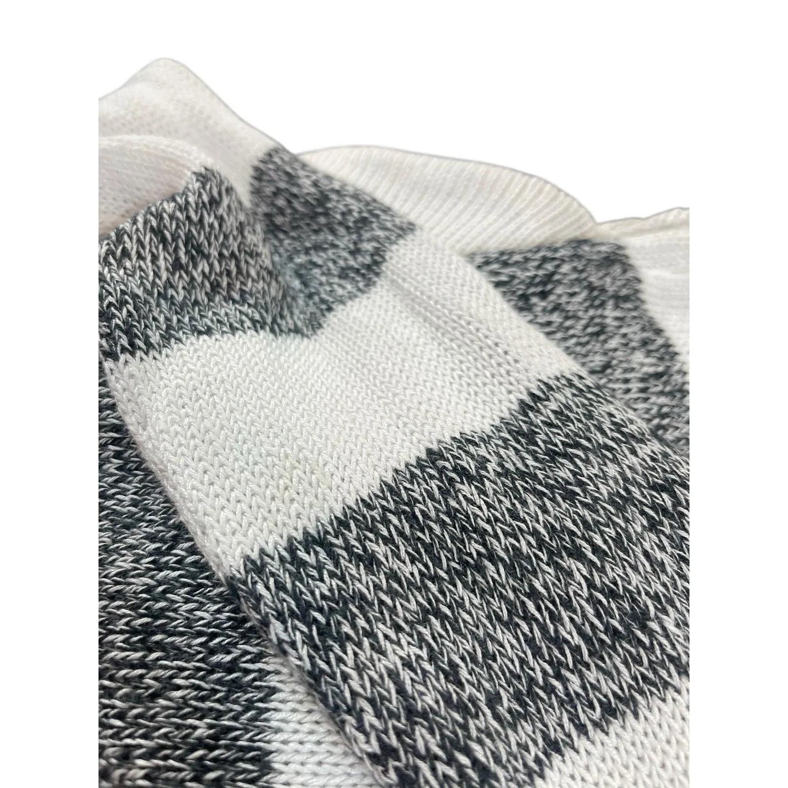 Eileen Fisher Women’s S Lightweight Knit Sweater White Gray Stripe Organic Linen - Image 8