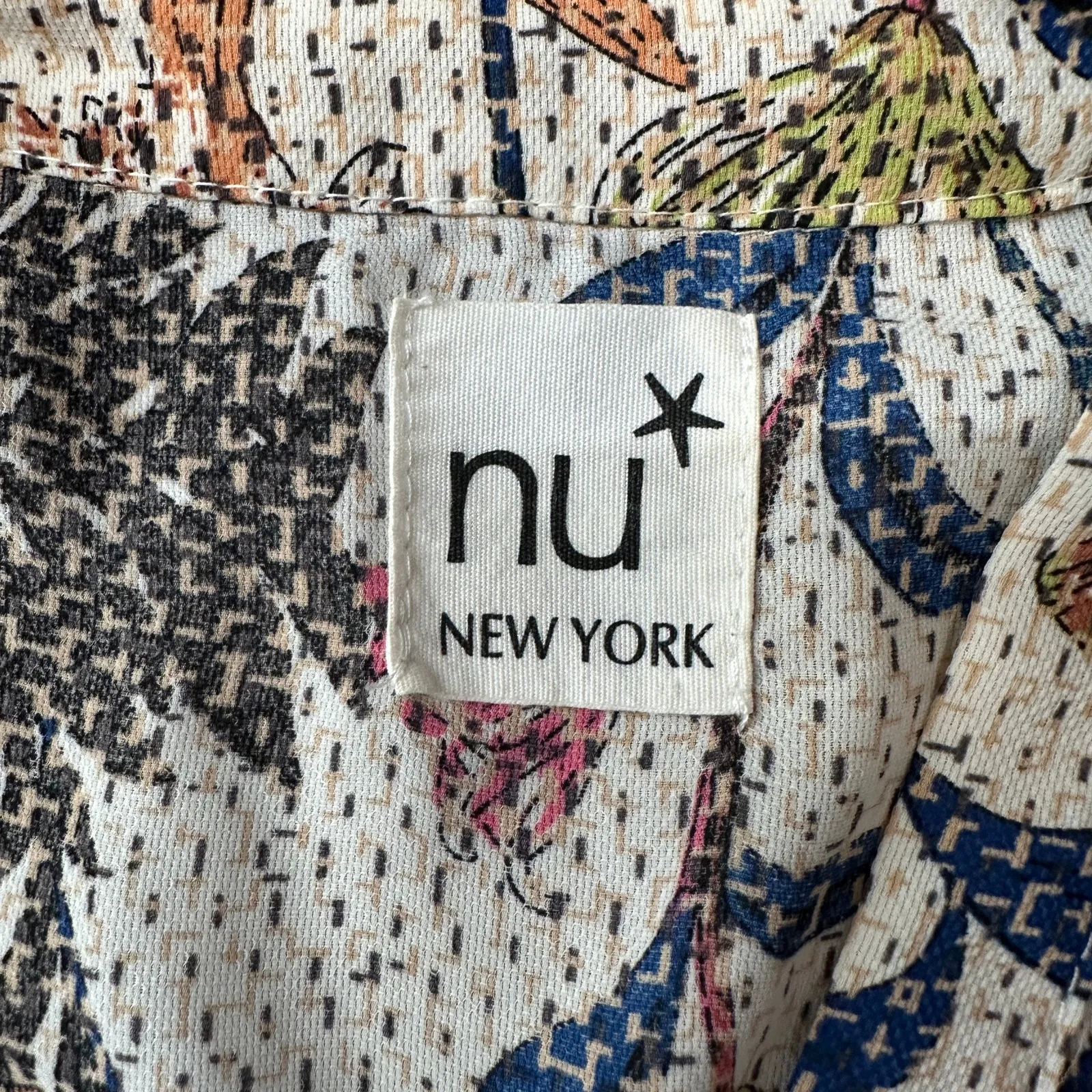 NU New York V-Neck Short Sleeve Midi Dress Floral Casual Cottage M - Image 6