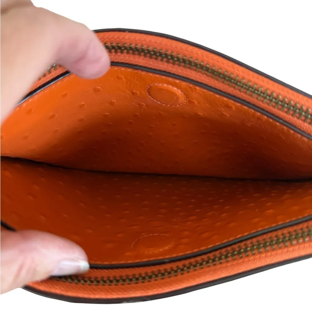 Coach Orange Ostrich Mia Crossbody Bag‎ - Image 6