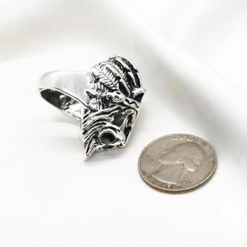Tribal Lion Head Ring Silver Size 8 - Image 3