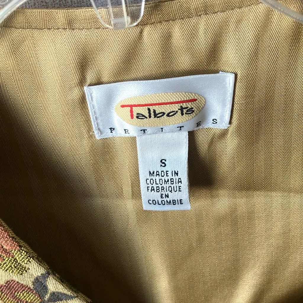 Talbots Earthy Floral Vest petite small - Image 3