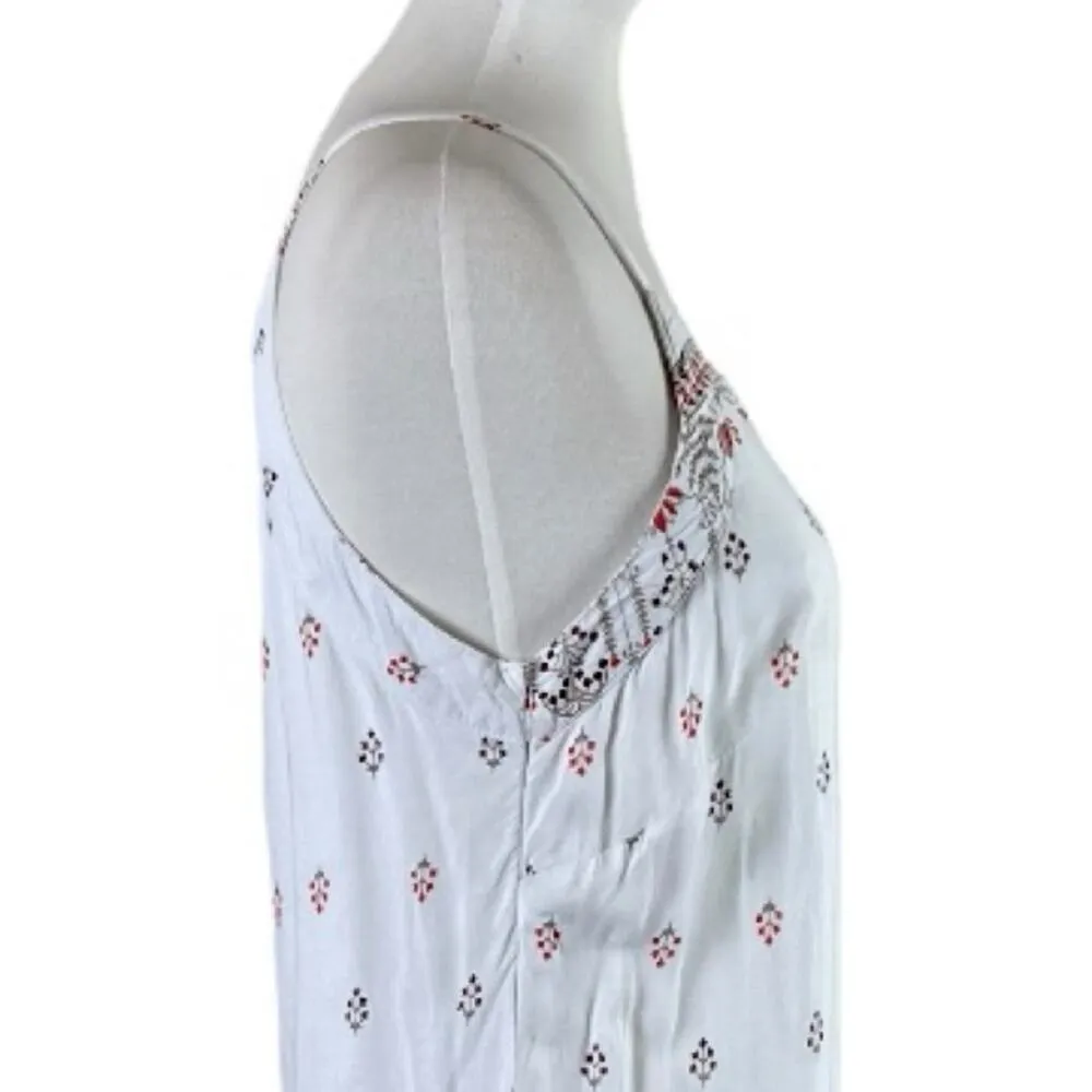 Lapogee Shift Dress Sleeveless Boho Cream Red Print Women’s Size Medium Size L - Image 7