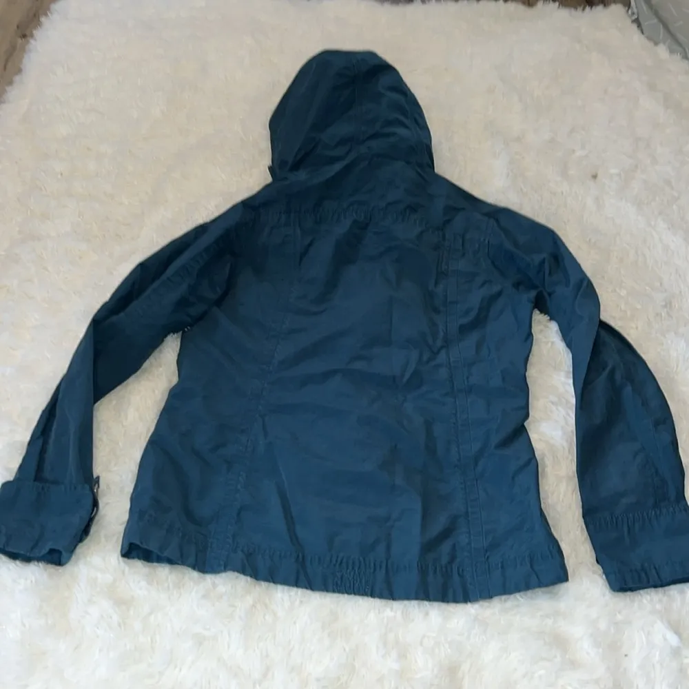 Columbia Ripstop Zip Up Hooded Jacket Color Blue Size S GUC (Light Fading) - Image 8