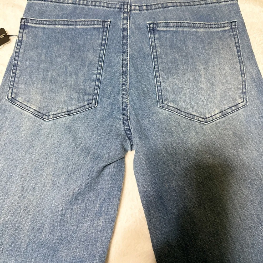 N.Y.B.D NOT YOUR BASIC DENIM HIGH WAISTED LARGE FLARES BELL BOTTOMS Blue Size 4 - Image 3