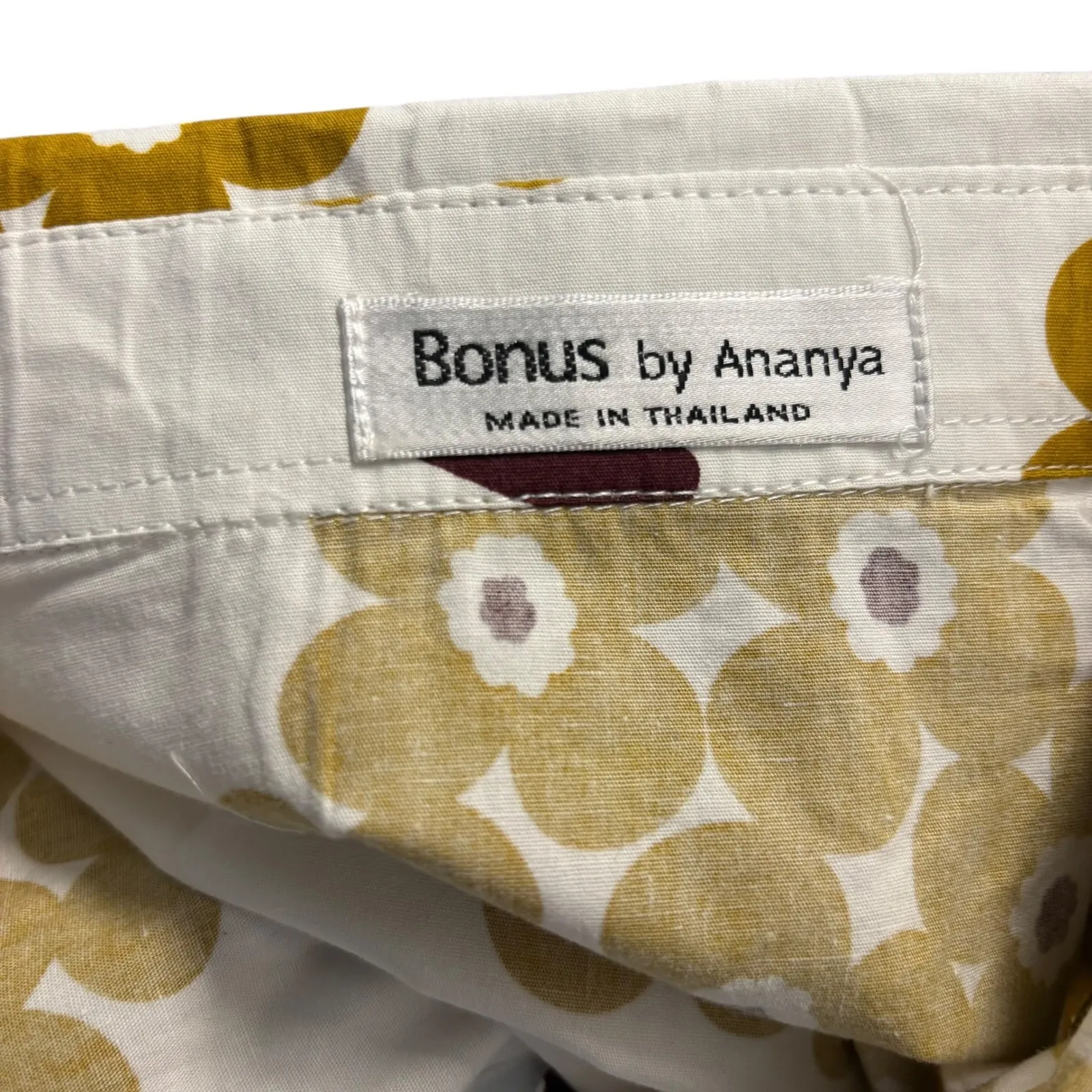 Bonus by Ananya Womens Dress Size Medium Yellow Floral Print Shirt Dress White - Image 6