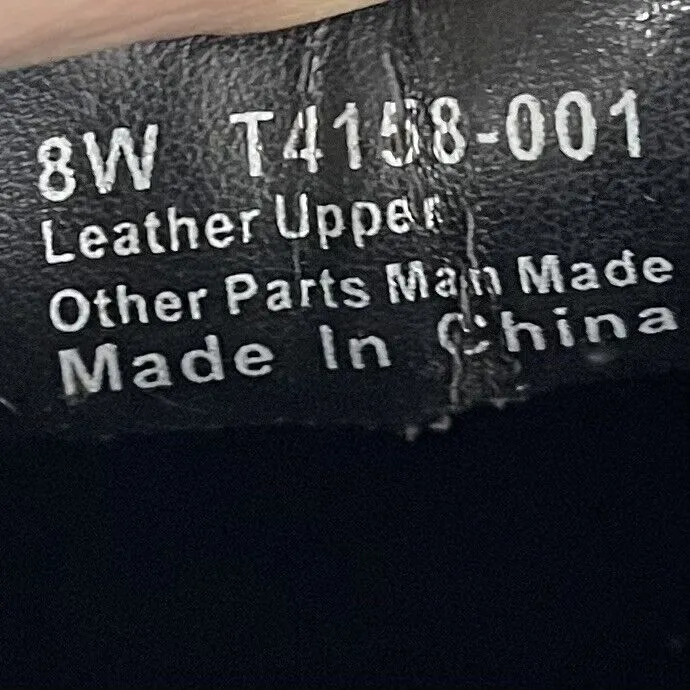 Trotters T4158 Loafers Women's Sz 8 Wide Black Leather Slip On Almond Toe Block - Image 6