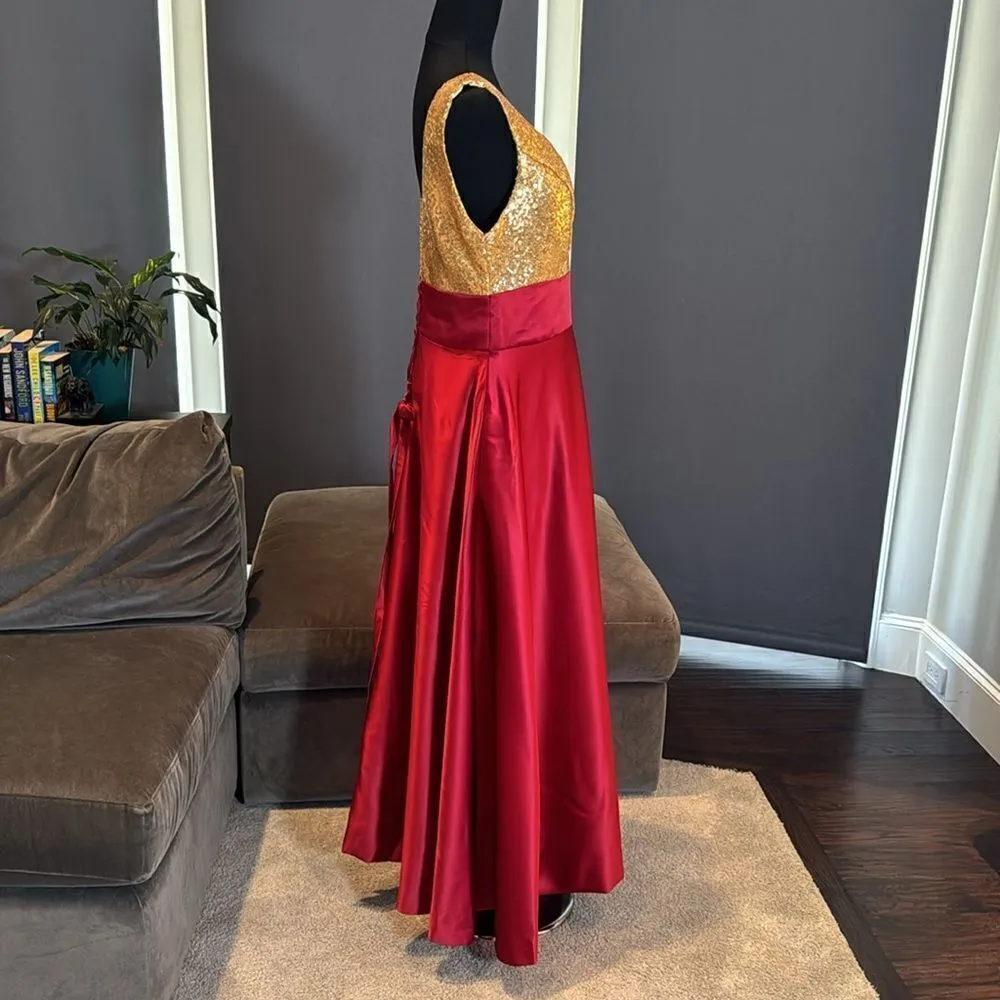 Women’s Gold Sequined Bodice V - Image 3