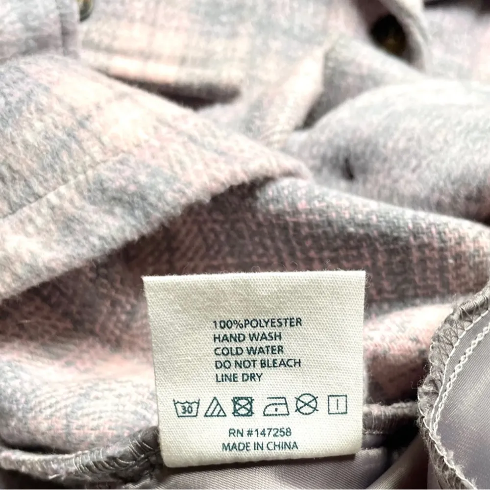 Soft Brushed Plaid Button Up Shacket Jacket - Image 4