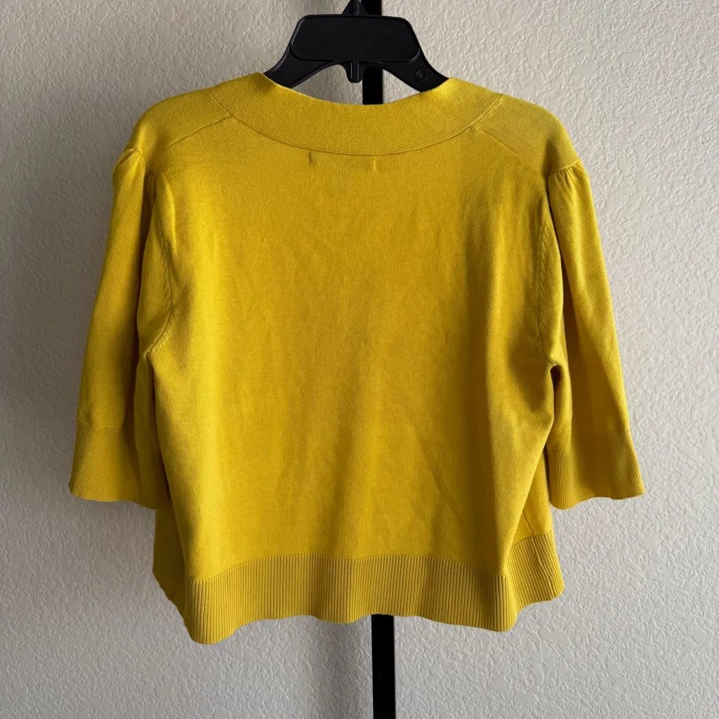 Fall Mustard Yellow Women's Cardigan Layering Open Front Chic Modest Sweater - Image 2