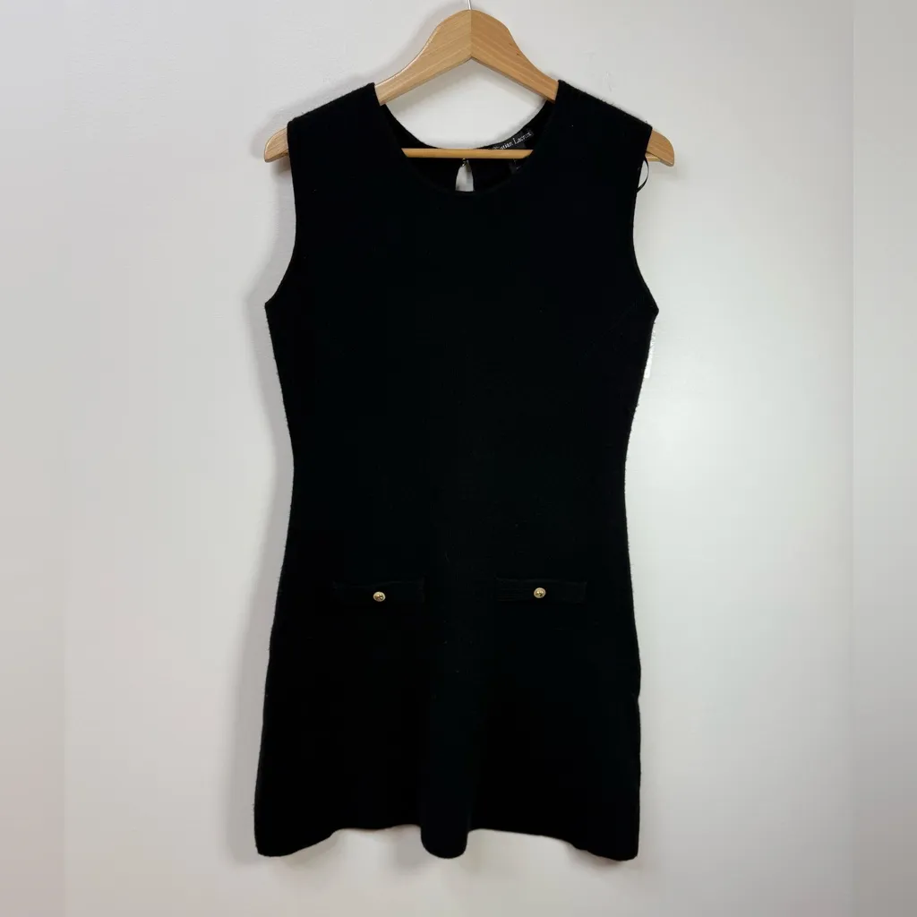 NEW CHRISTIAN LACROIX Knit Black Sleeveless Dress size M - Image 2