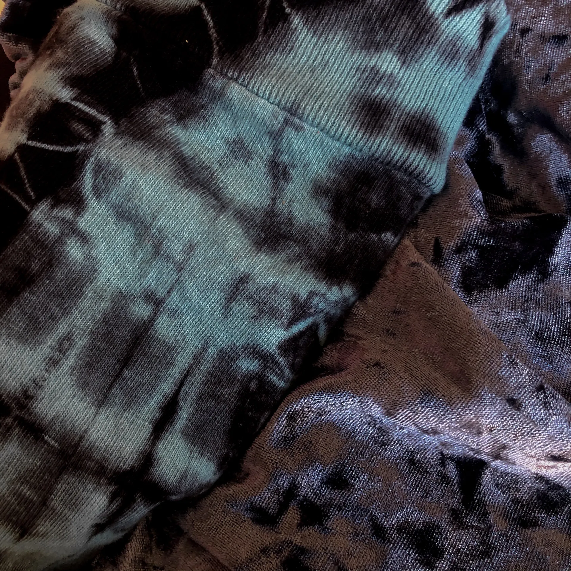 Greyish Teal Velvet Mini Skirt Blue Size XS - Image 5