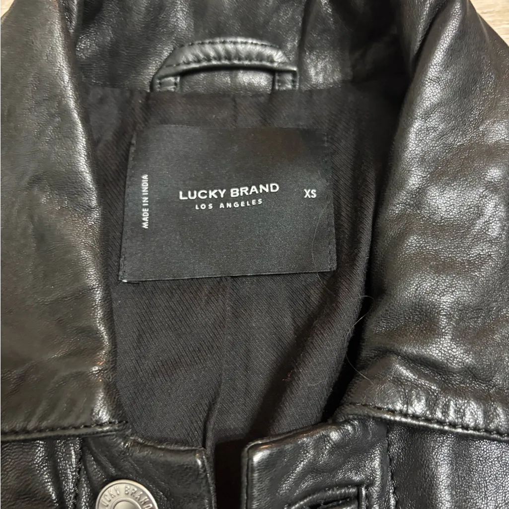 Leather Trucker Jacket size XS - Image 2