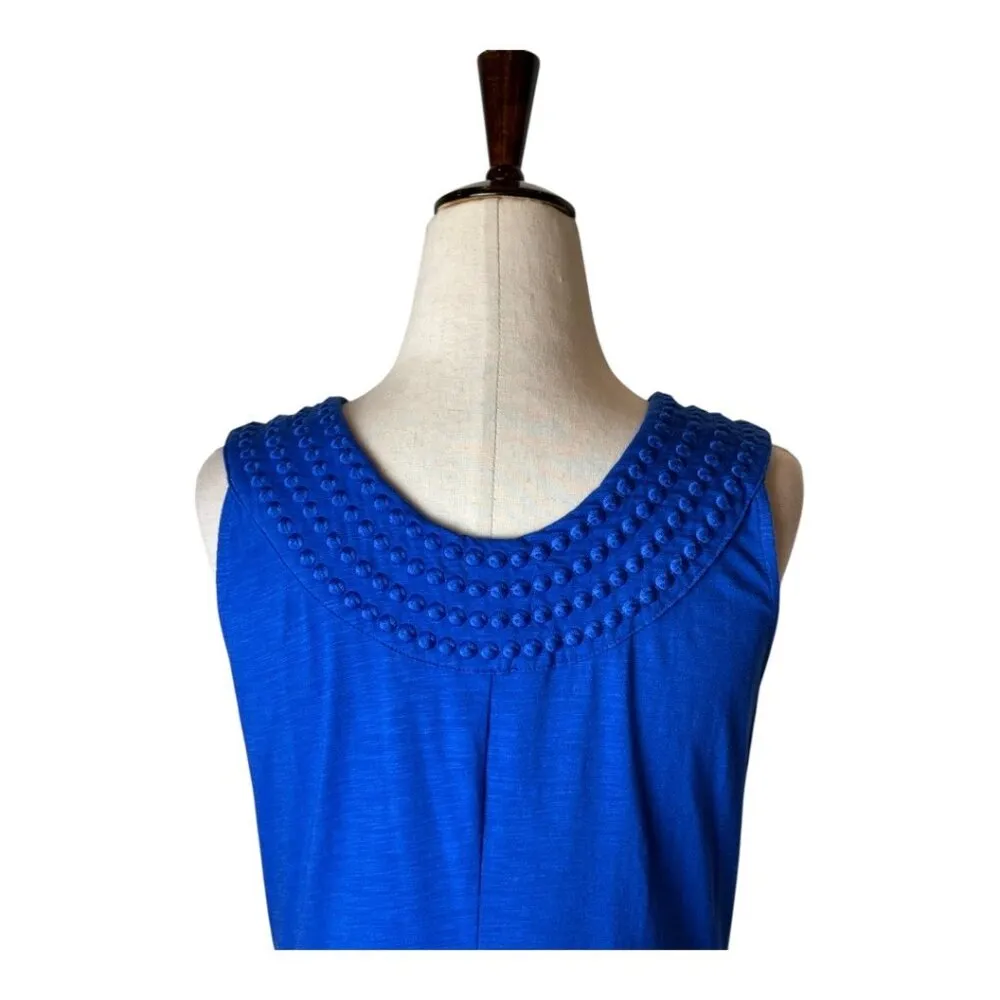 Tommy Bahama Dress Women XXS Blue‎ Knit Pearl Embroidered Shift Mini Preppy - Image 5