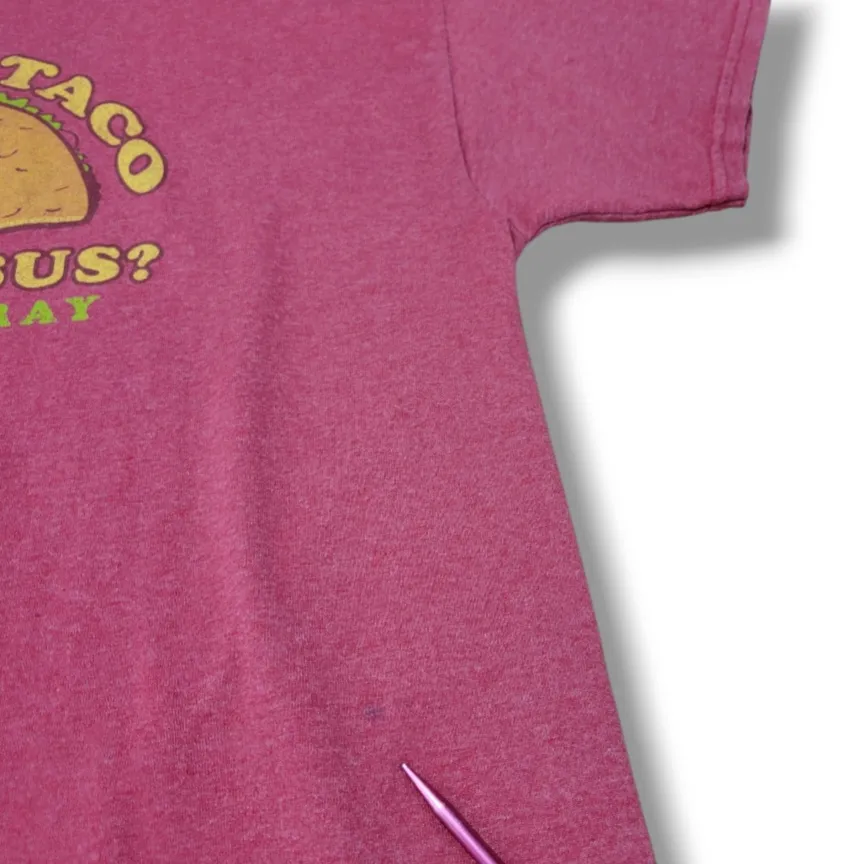 Jesus Tee Size Large By Gildan Wanna Taco Bout Jesus? Lettuce Pray Graphic Print T-Shirt - Image 2