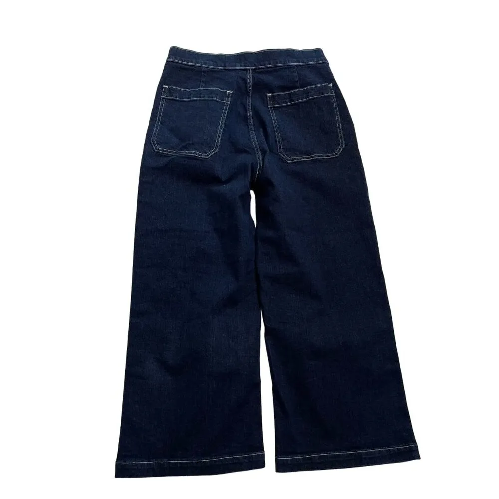 J Crew Mercantile Denim Crop Jeans High Rise Wide Leg Trousers Size 29 New u Blue - Image 7