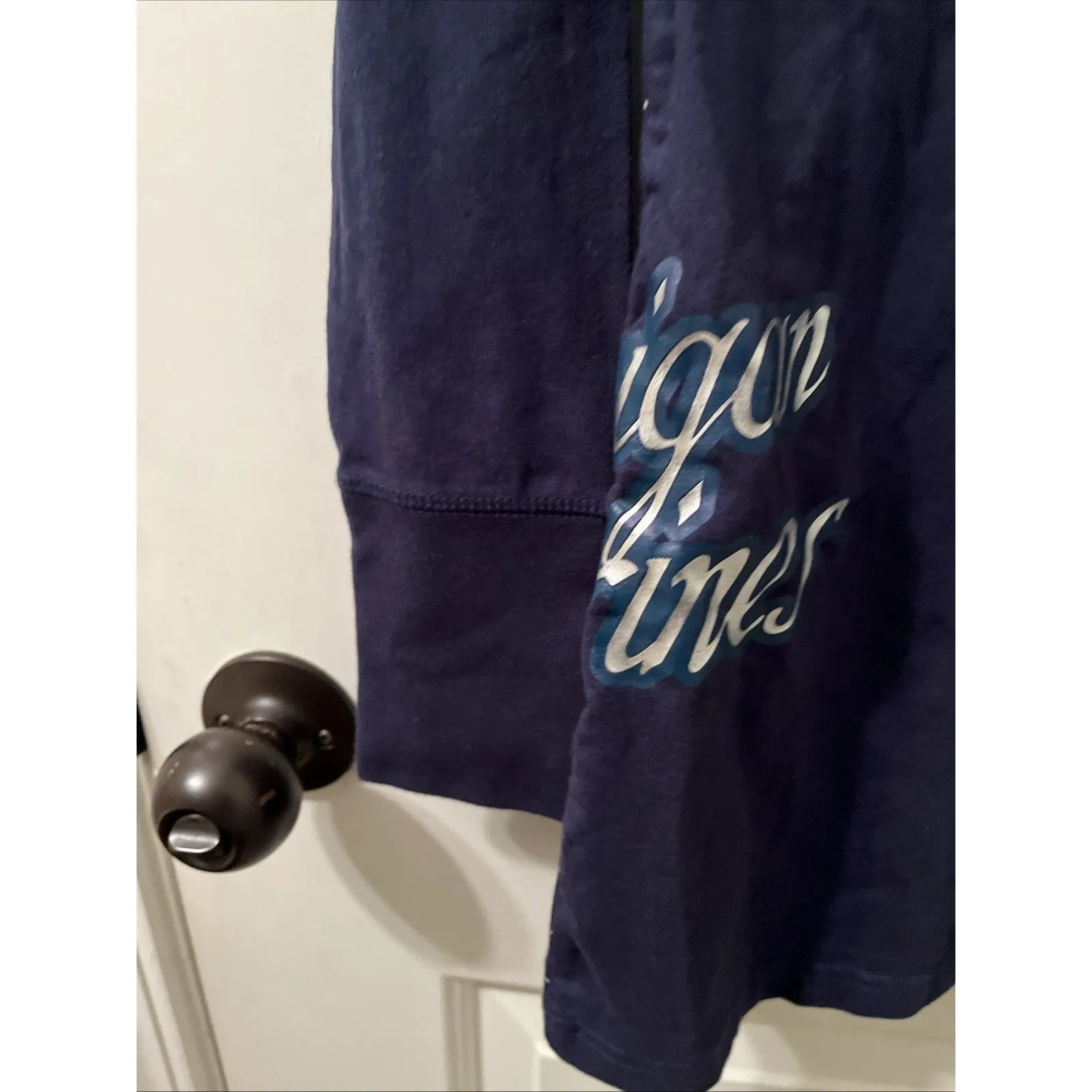 Michigan Wolverines Women's M Striped Hooded Shirt Size M G - Image 12